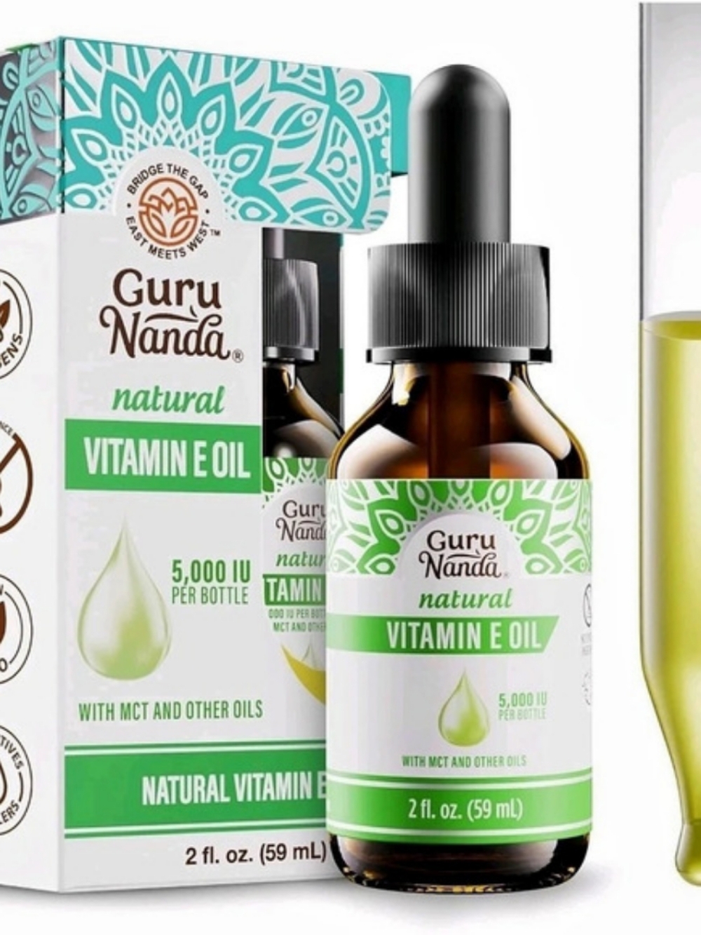 GuruNanda Natural Vitamin E Oil 5,000 IU 2 fl oz